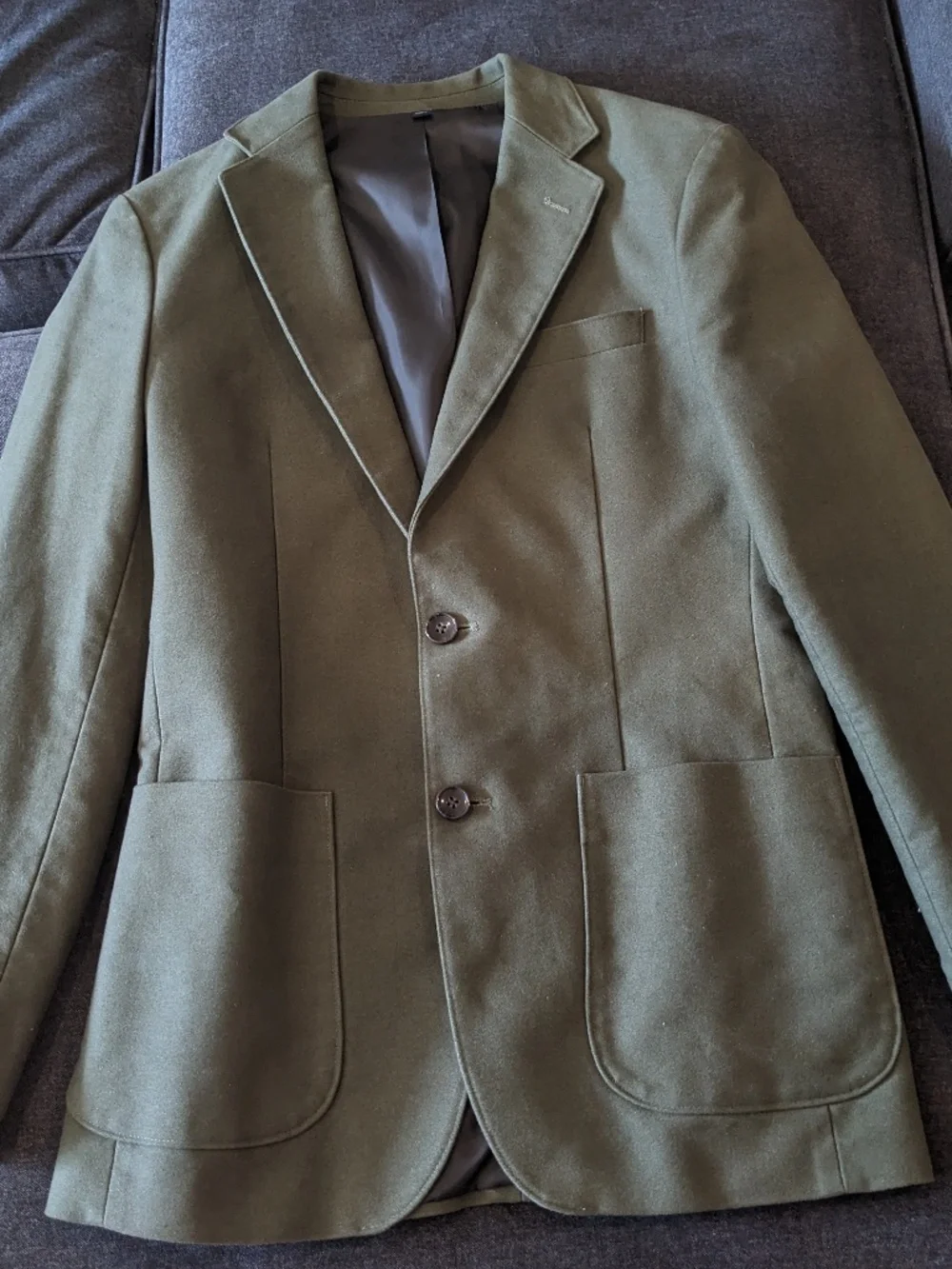 J. Crew Factory Thompson Blazer in 34R Slim-Fit (Green Moleskin)